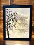 Purple A Limb Has Fallen, Family Tree Memorial Gift, For Loss Of Loved One, Sister, Brother, Mom, Dad, Keepsake Shadow Box, Sympathy Frame sympathy flower