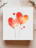 Watercolor Love Card, Romantic Hearts Card, ValentineÕs Day Card, Anniversary Card, Wedding Love Card Love Romance Flower