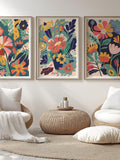 Botanical Flower Print Set: Danish Pastel Mid Century Art (Digital Download) house warming flower