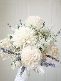White Magnolia hydrangea myosotis Bouquet/Bohemian bouquet/Family Decoration bouquet/Elegant romantic Bouquets for party /Wedding bouquet wedding flower