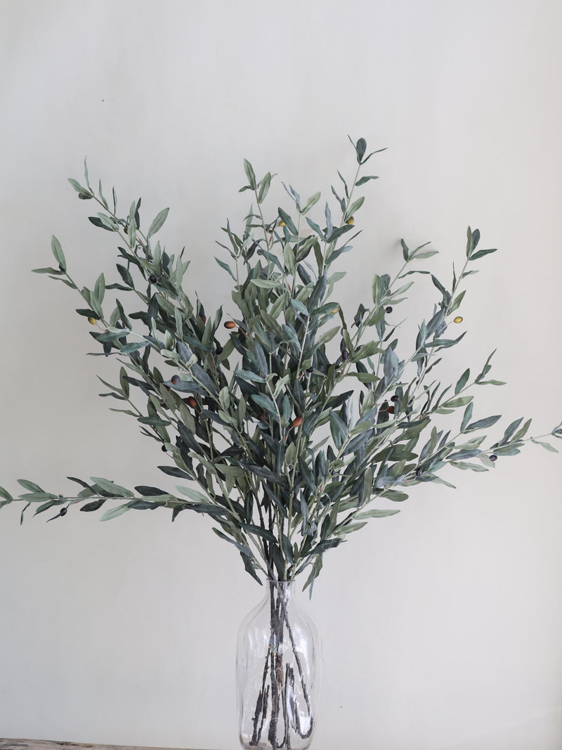 40" Faux Olive Branch, Olive Stems, Artificial Olive stems, Olive Leaf/Faux Branches/Faux Stems/Garden Flower Gift faux plants