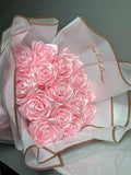 Personalized Satin Ribbon Eternal  Roses Bouquet: Custom Message Forever Flowers Mother's Day Gift for Birthday FLOWER DELIVERY