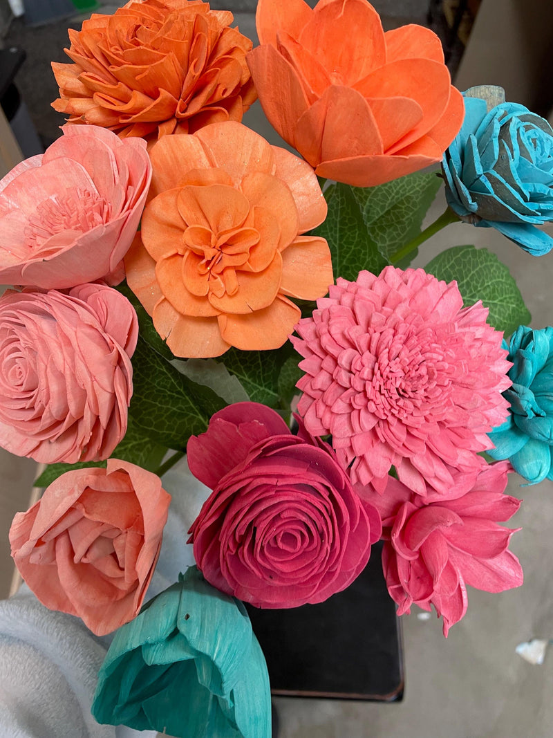 Bulk Hand-Dipped Wood Flowers: Custom Colors & Styles FLOWER DELIVERY