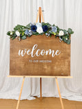 Blue Floral Swag, Wedding Welcome Sign Decor wedding flower