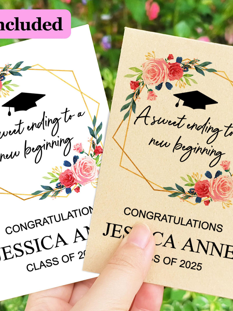 Custom Graduation Seed Packets, Bulk Graduation Party Favors for Guests, 2025 Grads Congratulations Gift, Class of 2025 Floral Seed Favors seeds bulk
