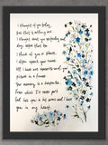 Thought Of You Today, Forget Me Not, Thinking Of You Watercolor Gift, Blue Floral Time Loss Wall Art, Always In My Heart Watercolor Art sympathy flower