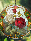 Rose ACRYLIC Window Hanging Love, Rose Love Decor, Beautiful Heart Window Hanging for Love and Romance, Perfect Gift for Anniversary Day Love Romance Flower