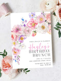 Wildflower Birthday Brunch Invitation Template, Boho Floral (Printable), Eloise birthday flower