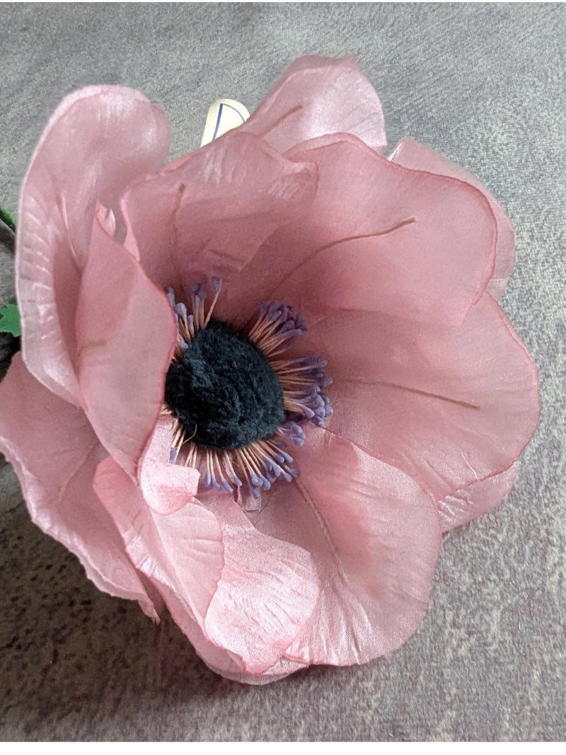 4" Vintage Millinery Anemone Pink Mauve Shaded Silk Millinery Flower NOS Germany for Hats Fascinators Bouquets Crowns Floral Arrangements silk flower