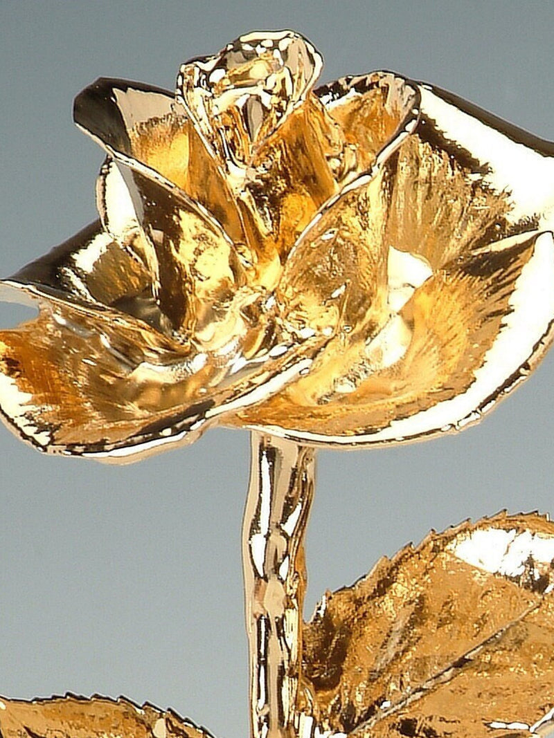 Gold Diana Rose By Living Gold - Real Rose Plated in 24K Gold (12" Full Blossom) ANNIVERSARY