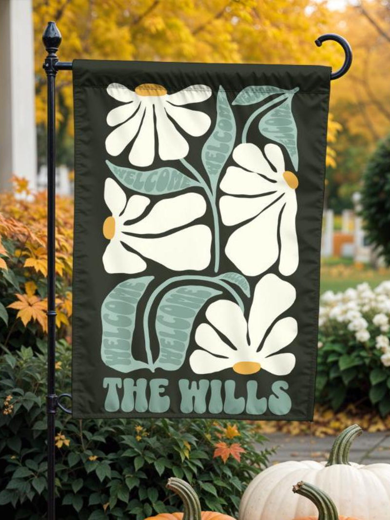 Custom Flower Welcome Garden Flag, Yard Art, Floral Art, House Warming Gift, Porch Decor, Spring Decor, Garden Art, Welcome Sign, Summer house warming flower