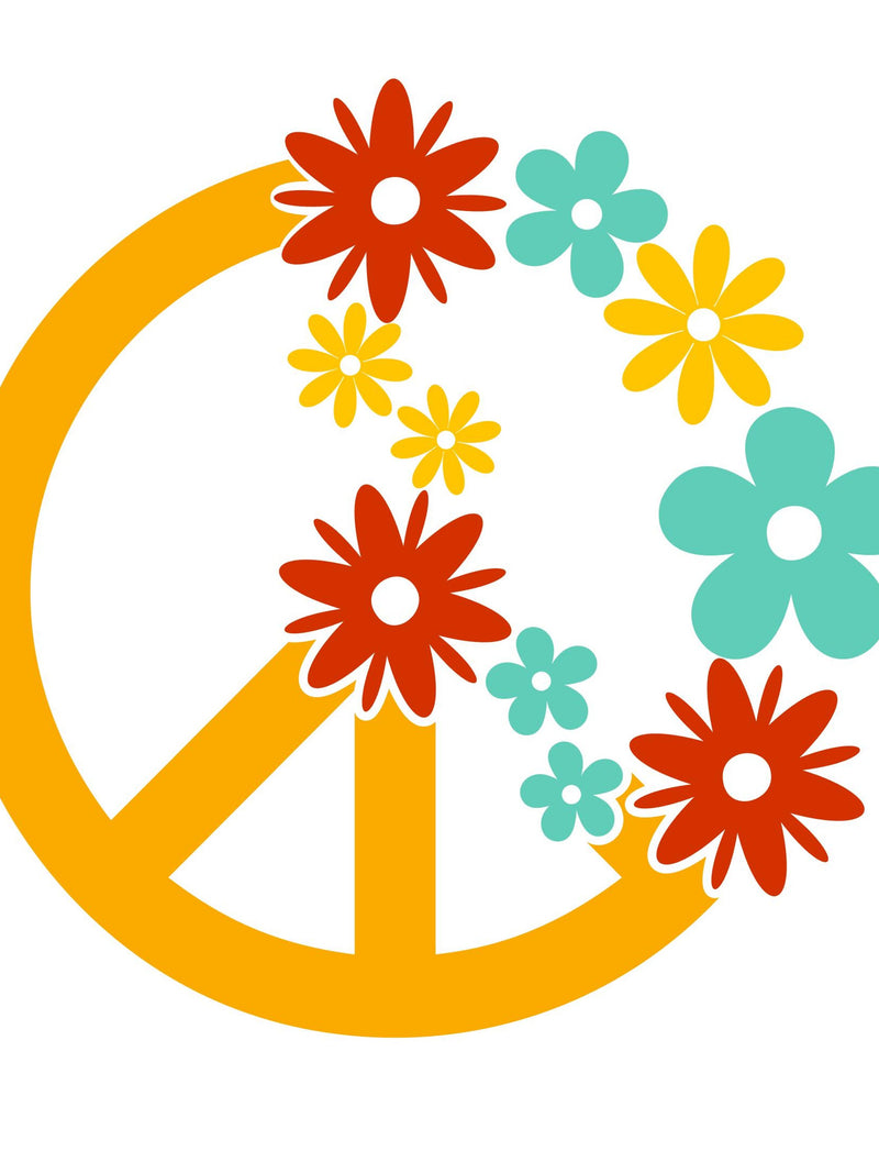 Boho Peace Flower Decal: Custom Die Cut Waterproof Vinyl FLOWER DELIVERY