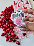 Lovesick Sticker | Valentines Sticker | Heart Sticker | Handmade Sticker | Illustration Love Romance Flower