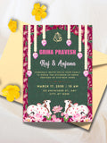 Indian Housewarming Invitation, Customizable Invitation for Indian house warming, Grihapravesh Invites, gruhapravesam invitation house warming flower