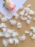 Without plastic pearls Handmade DIY Light Ivory Organza Flowers For Bridal Dress Veils and Trains silk flower