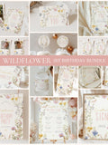 Editable Wildflower Birthday Package Template Ð Digital Download with Watercolor Floral Design in Pastel Botanical Style F-000 birthday flower
