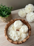 Wooden bowl candle| Flower Candle | Mother's Day gift | Anniversary gift | Home Decor | Birthday Gift | Gift for her | Housewarming gift ANNIVERSARY