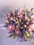 Lilac Blush Dried Flower Bouquet: Spring Wedding Bridal, Bridesmaid wedding flower