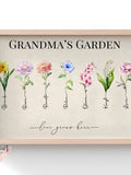 Grandma's Garden Birth Flower Print, Personalized Family Birth Flower Sign, Custom Floral Wall Art for Mothers Day, Birthday and Christmas birthday flower