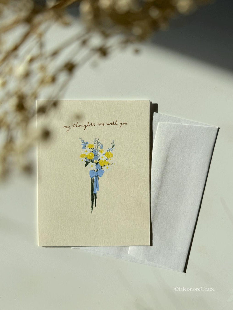 My Thoughts Are With You Card: Sympathy & Condolence Card sympathy flower