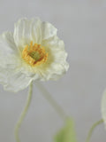 4 Heads Cream White Poppy Stem -  Artificial Silk Flower / Wedding / DIY Bouquet / Arrangement / Centerpiece / Event Decor / Home Decoration silk flower