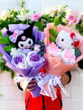 Hello Kitty Bouquet, Kuromi Bouquet, Cinnamoroll Bouquet, Sanrio Bouquet, Crochet Flowers Arrangement, Birthday Gift Bouquet