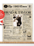Anniversary Gift. Anniversary Newspaper. Any Year. Canada Anniversary. Wedding Anniversary. Married In. Personalized Anniversary Gift. ANNIVERSARY