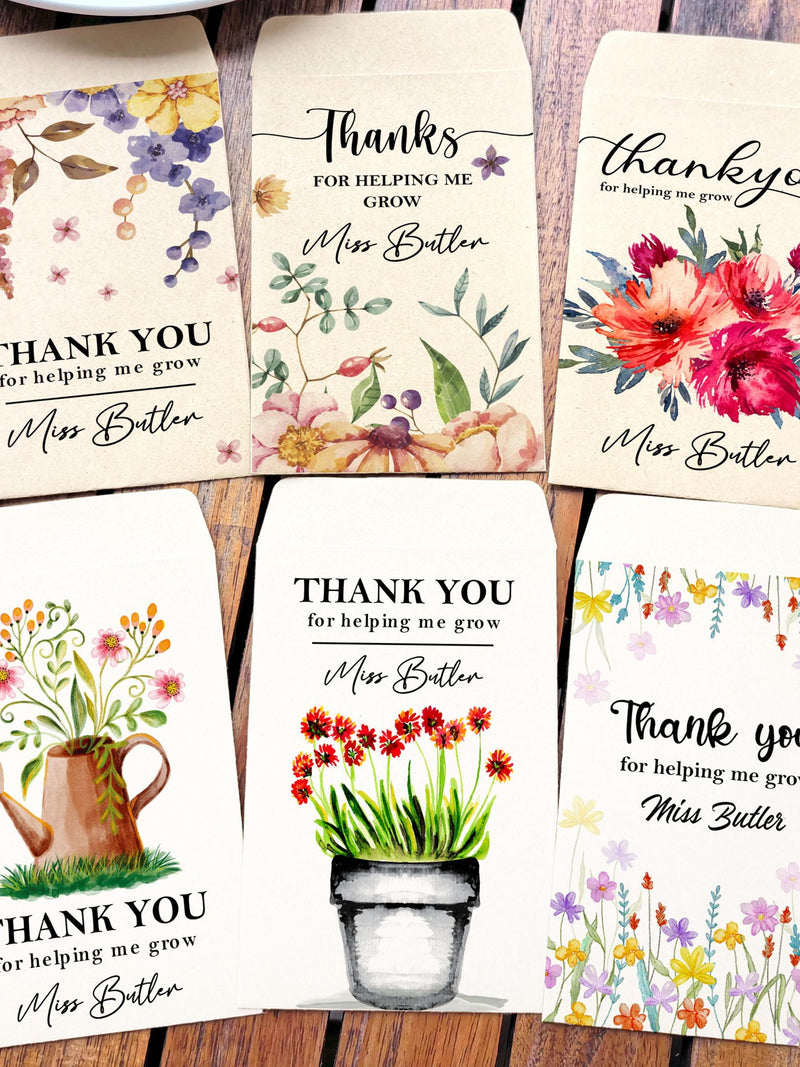Bulk Thank You Seed Packets/Custom Coworker Gifts/Corporate Gifts/Employee appreciation Gifts/Custom Teacher Appreciate Gift Seeds Favors seeds bulk