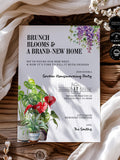 Housewarming Garden Brunch Party Invitation Template, New Home Notice, Change Of Address, Printable Instant Download, Edit Canva 5x7in, NH10 house warming flower