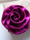 Silk Rose Brooch: Powder Pink Corsage, Floral Pin (4 inch) silk flower