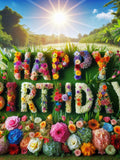 Happy Birthday Floral Art: Downloadable Party Decor (Digital Download) birthday flower