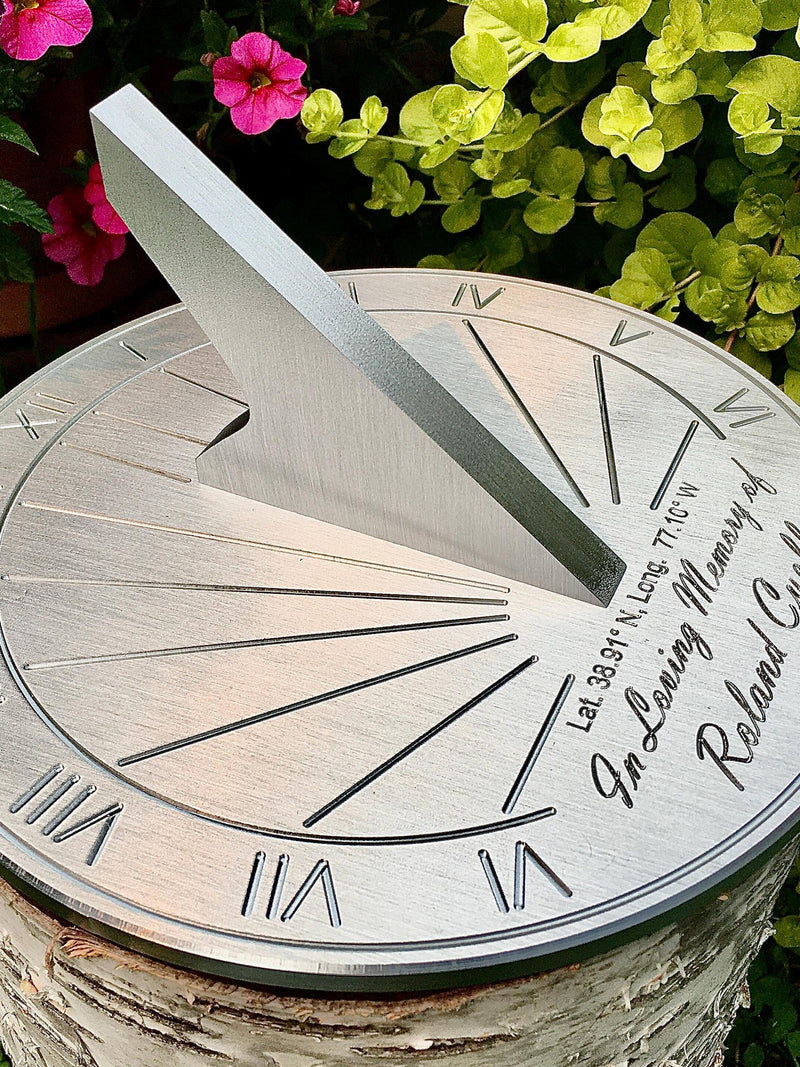 Custom Memorial Engraved Sundial, Personalized message for Funerals and Remembrance sympathy flower