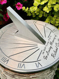 Custom Memorial Engraved Sundial, Personalized message for Funerals and Remembrance sympathy flower