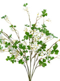 Faux Flowering Clover Leaf Bush Stems, Lucky Clover, St Patricks Day Decor - 21" faux plants