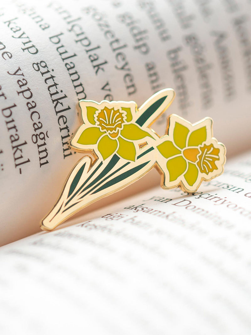 Daffodil Enamel Lapel Pin Ð March Birth Flower Brooch Ð Birthday Gift for Flower Lover Ð Floral Lover Gift Ð Spring Bloom Accessory birthday flower