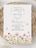 Wildflower Birthday Invitation Garden Party Invite Girl 18th Birthday Pink Purple Wild Flower Floral Spring Flowers Butterfly EDITABLE AT69P birthday flower