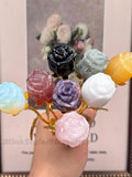 Crystal Rose Flower: Handmade Gemstone Keepsake, Elegant Decor ANNIVERSARY