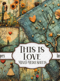 Love Story Junk Journal Paper: Vintage Romance Collage (Digital Download) Love Romance Flower