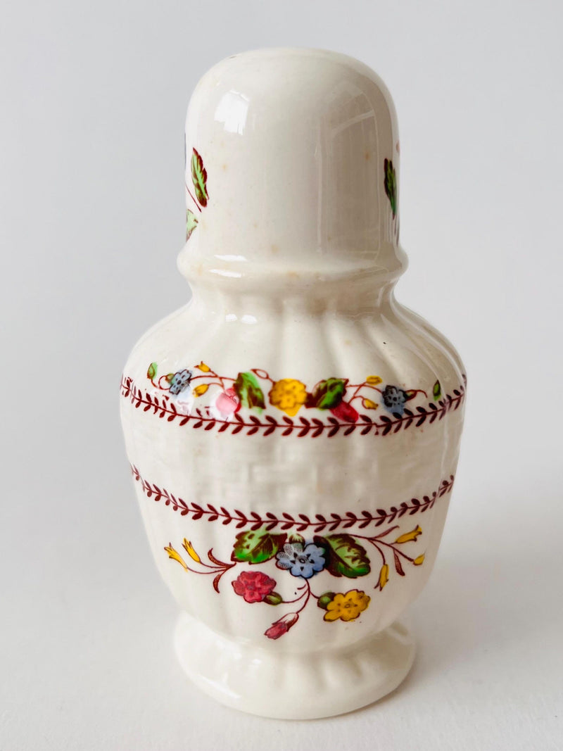 Vintage Spode Cowslip Pepper Shaker: Chelsea Wicker, Multicolor Flowers flower spore