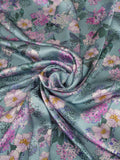 Italian Silk Satin Fabric 100% Designer Fabric Mulberry Silk Premium Quality Silk For Clothes & Craft 55" Wide silk flower