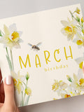 Daffodil March Birthday Card, Birth Flower Floral Card for Her birthday flower