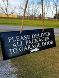 Wood Package Delivery Sign, Weather Resistant FLOWER DELIVERY
