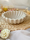 Hand Crafted Ruffle Bowl, Vintage Candle Bowl, House Warming Wedding Gift, Decorative Flower Bowl house warming flower
