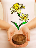 Handmade Stained Glass Daffodil Ð March Birth Flower, Symbol of Love, Strength & Courage Ð Perfect Gift for MotherÕs Day, Birthday Gift FLOWER DELIVERY