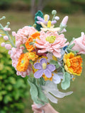 Custom Crochet Birth Month Flower Bouquet - Build Your Own Bouquet, WaterlilyHandmade Family Bouquet, Personalized Gift for Mom,Home decor birthday flower