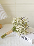 White gypsophila lavender dried flower bouquet, white romantic bridal bouquet, handmade custom wedding bouquet, birthday anniversary gift wedding flower