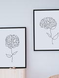 Brain Flower Anatomy Art, Medical Wall Decor Poster Set, Cerebrum Structure Artistic Print, Human Neurocortex Blossom Design, Neural Network FLOWER DELIVERY