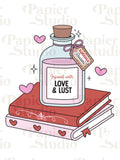 Love & Lust PNG SVG, Cute Trendy Romance Bookish Clipart, Kindle Sticker Design, Commercial Use Cut File, Booklover Artsi Designs Love Romance Flower