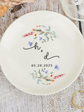 Custom Wildflower Ring Dish, Personalised Floral Trinket Dish, Wedding Gift, Engagement Gift, Dainty Jewelry Dish, Gift for Her, Ring Holder ANNIVERSARY