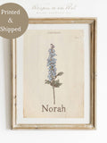 Personalized Birth Month Flower Print July Flower of the Month Poster Floral Custom Name Wall Art  Gift for Newborn Baby Artwork for Bedroom birthday flower